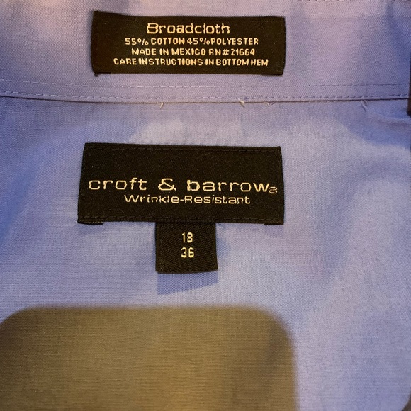 Gently Used Croft & Barrow long sleeve button up shirt Size 18/36 - Picture 2 of 4